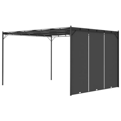 Gazebo de jardim com cortina lateral 4x3x2,25m antracite