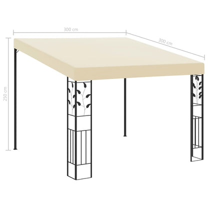 Gazebo de parede 3x3x2,5 m creme