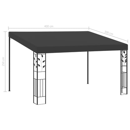 Gazebo de parede 4x3x2,5 m antracite