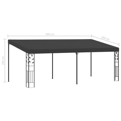 Gazebo de parede 6x3x2,5 m antracite