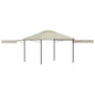 Gazebo com toldos duplos extensíveis 3x3x2,75 m 180 g/m² creme