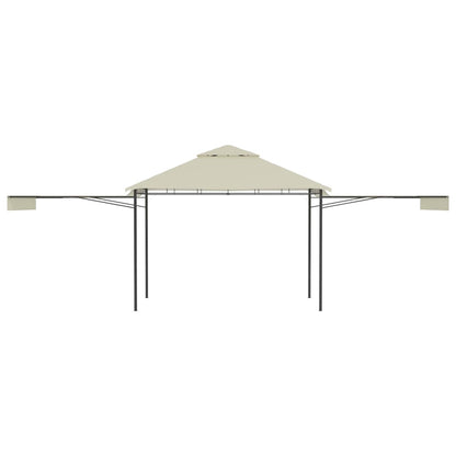 Gazebo com toldos duplos extensíveis 3x3x2,75 m 180 g/m² creme