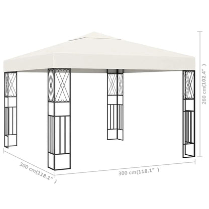 Gazebo 3x3 m tecido creme