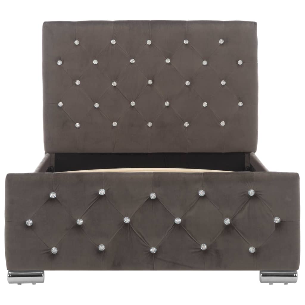 Estrutura de cama 90x200 cm veludo cinzento