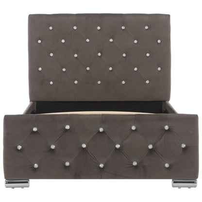 Estrutura de cama 90x200 cm veludo cinzento