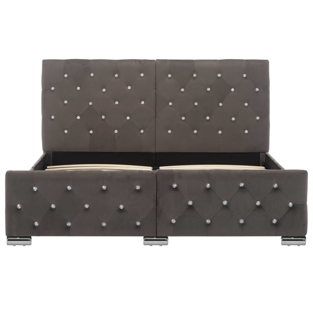 Estrutura de cama 140x200 cm veludo cinzento