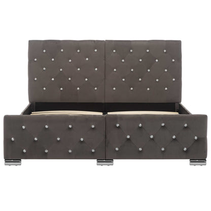 Estrutura de cama 140x200 cm veludo cinzento