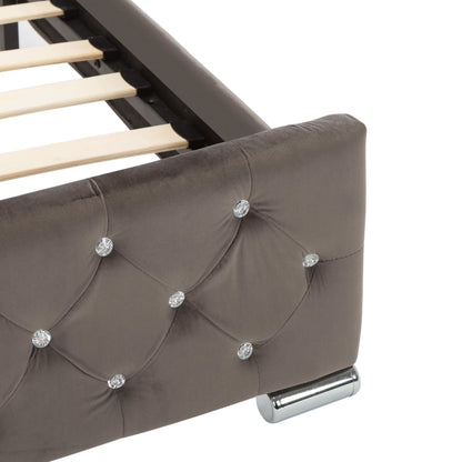 Estrutura de cama 140x200 cm veludo cinzento