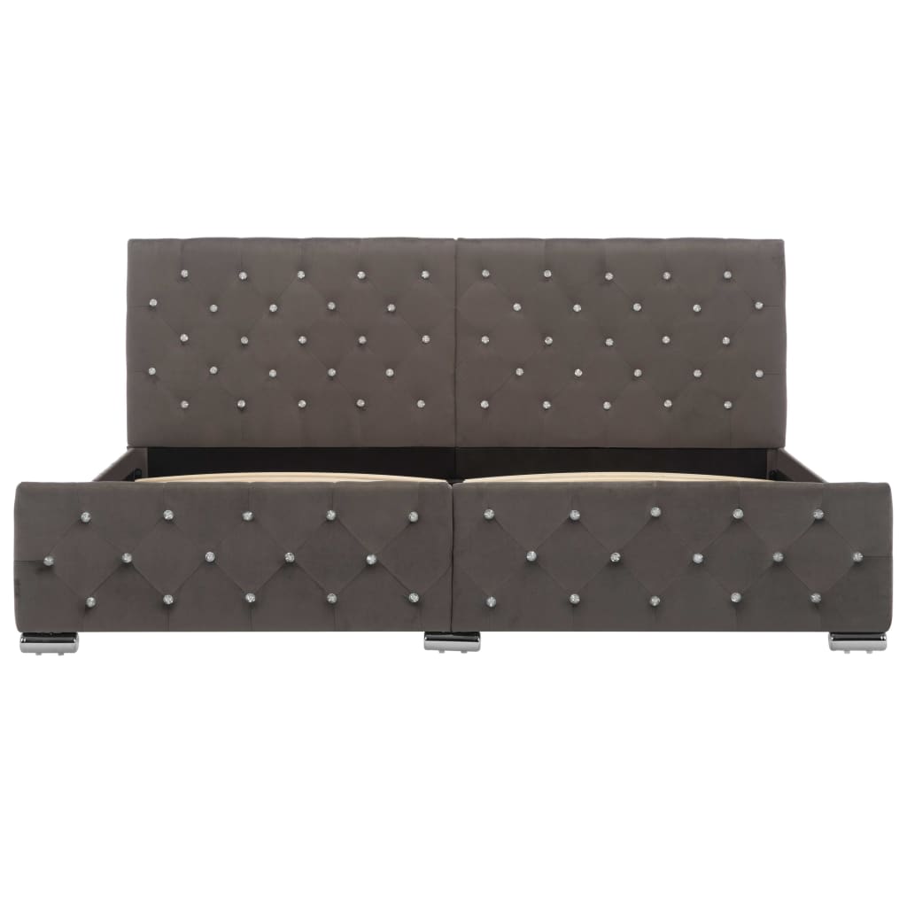 Estrutura de cama 180x200 cm veludo cinzento