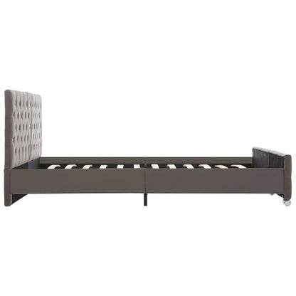 Estrutura de cama 180x200 cm veludo cinzento