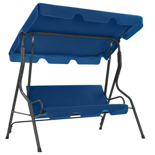 Baloiço de jardim 170x110x153cm tecido azul-escuro