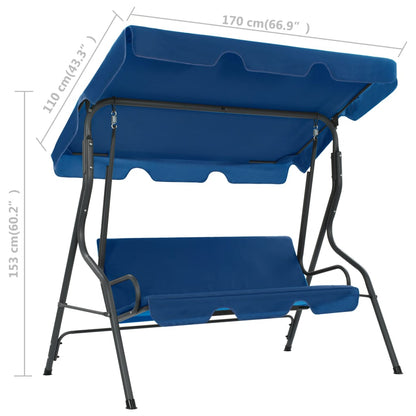 Baloiço de jardim 170x110x153cm tecido azul-escuro
