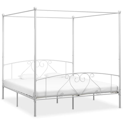 Estrutura de cama com dossel metal 180x200 cm branco