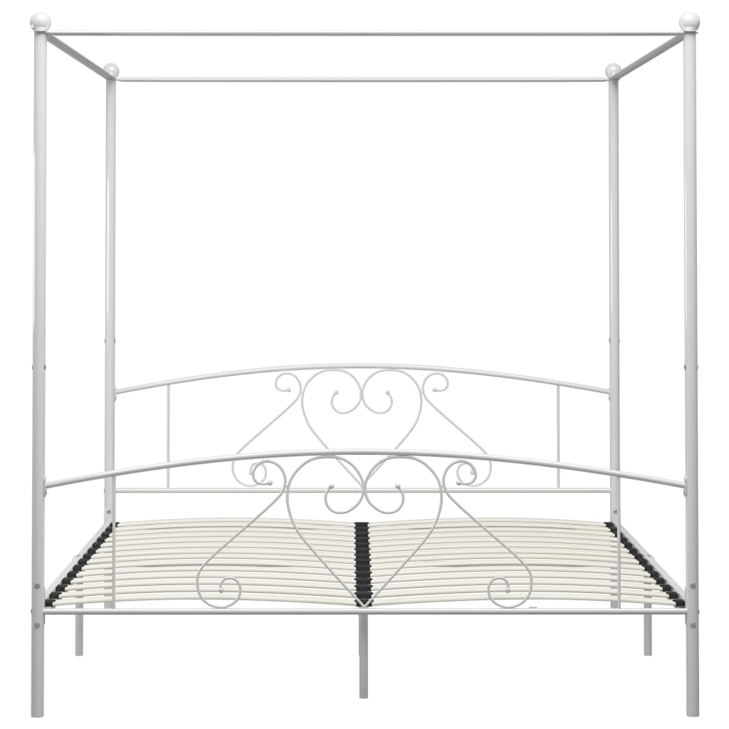 Estrutura de cama com dossel metal 180x200 cm branco