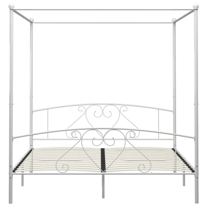 Estrutura de cama com dossel metal 180x200 cm branco
