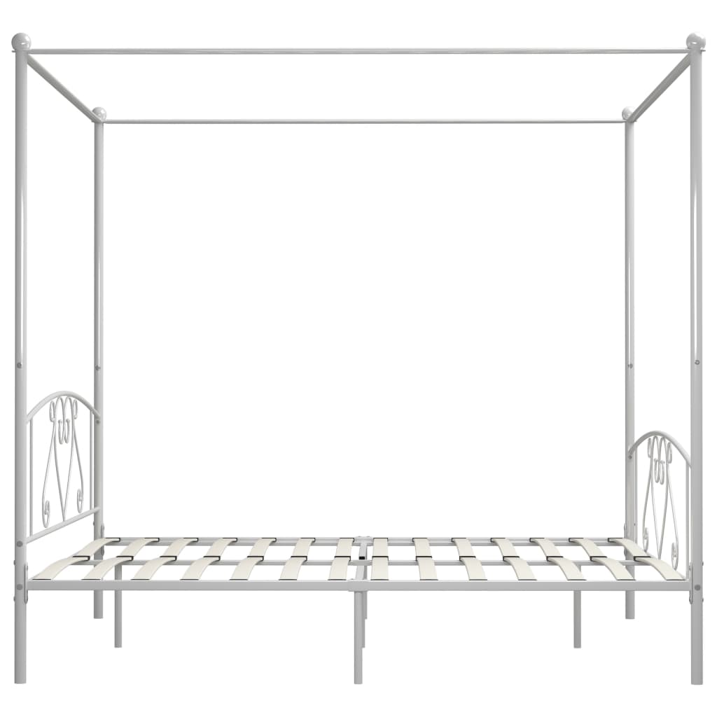 Estrutura de cama com dossel metal 180x200 cm branco