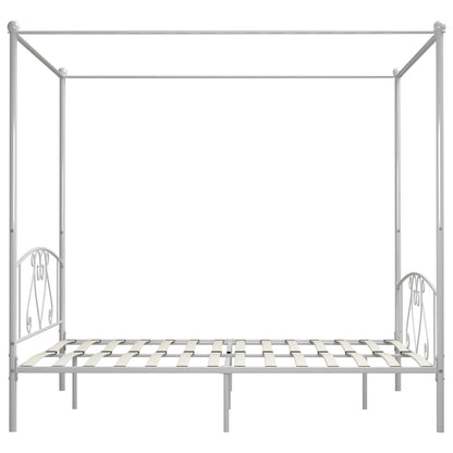 Estrutura de cama com dossel metal 180x200 cm branco