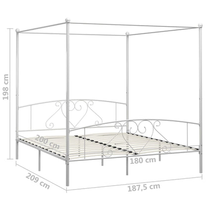 Estrutura de cama com dossel metal 180x200 cm branco