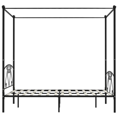 Estrutura de cama dossel 160x200 cm metal preto
