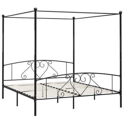 Estrutura de cama dossel 180x200 cm metal preto