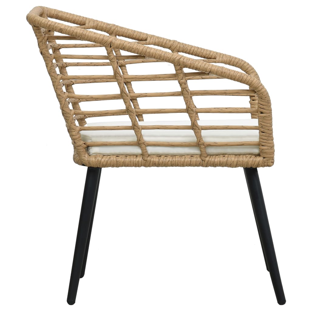 Cadeiras de jardim com almofadões 2 pcs vime PE cor carvalho