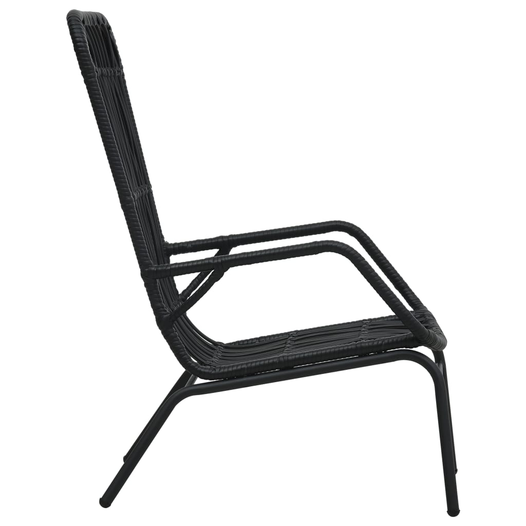 Cadeira de jardim vime PE preto