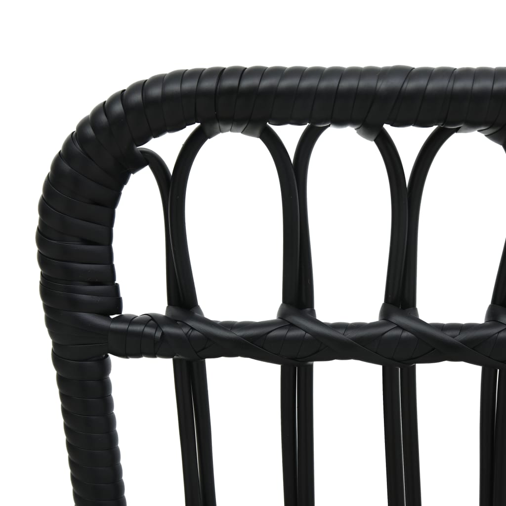 Cadeira de jardim vime PE preto