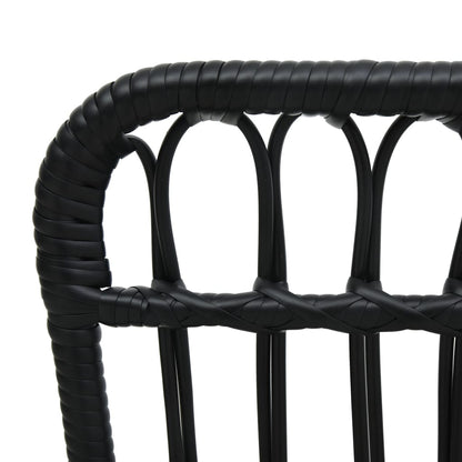 Cadeira de jardim vime PE preto