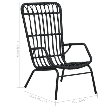 Cadeira de jardim vime PE preto