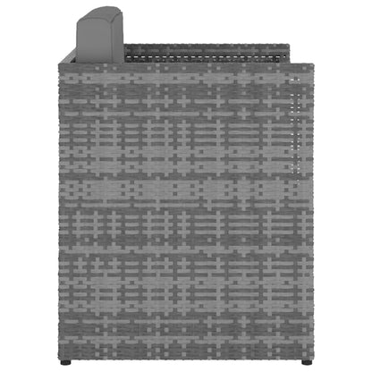 Cadeira de jardim com banco vime PE antracite