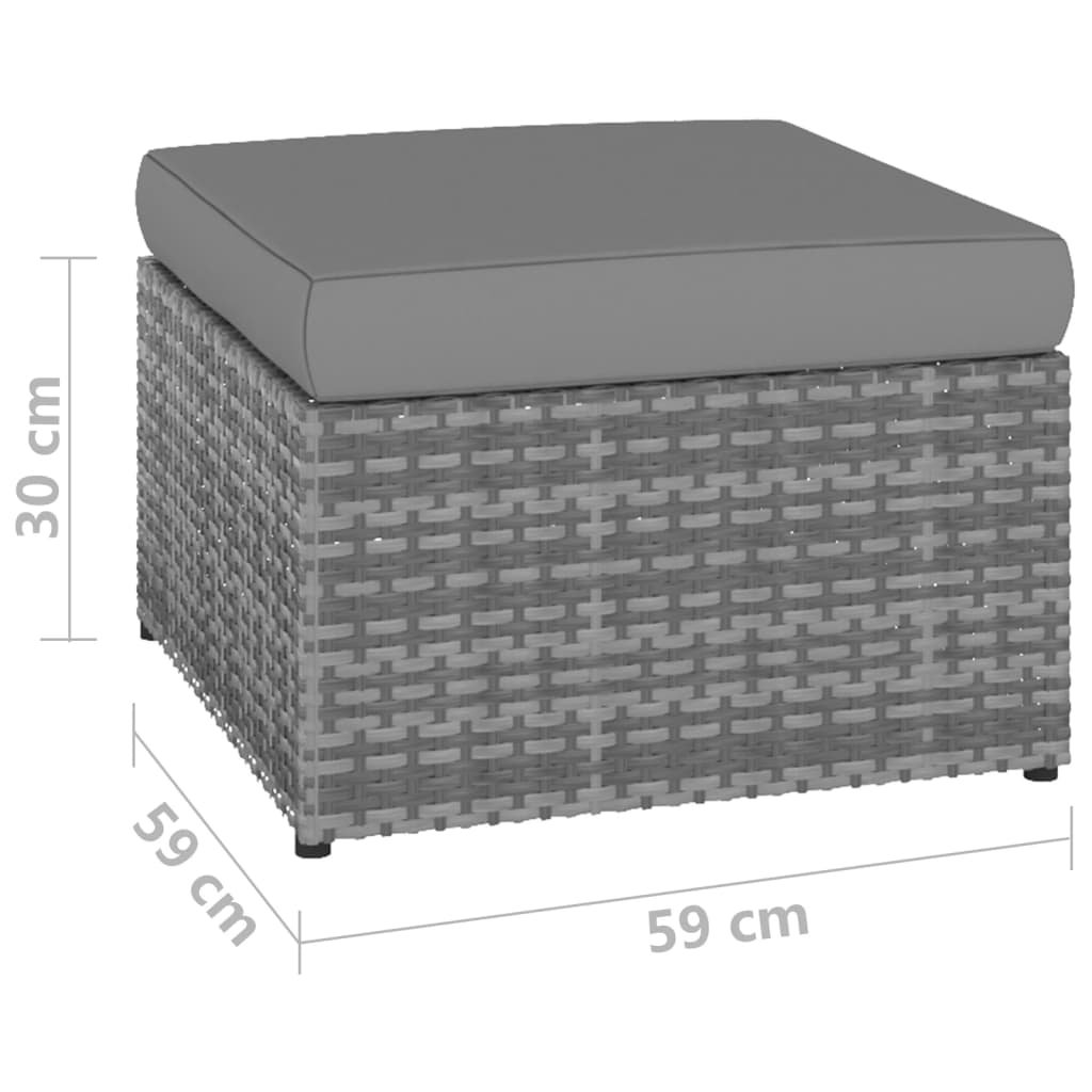 Cadeira de jardim com banco vime PE antracite