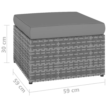 Cadeira de jardim com banco vime PE antracite