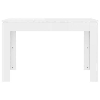 Mesa de jantar 120x60x76 cm contraplacado branco brilhante