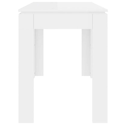 Mesa de jantar 120x60x76 cm contraplacado branco brilhante