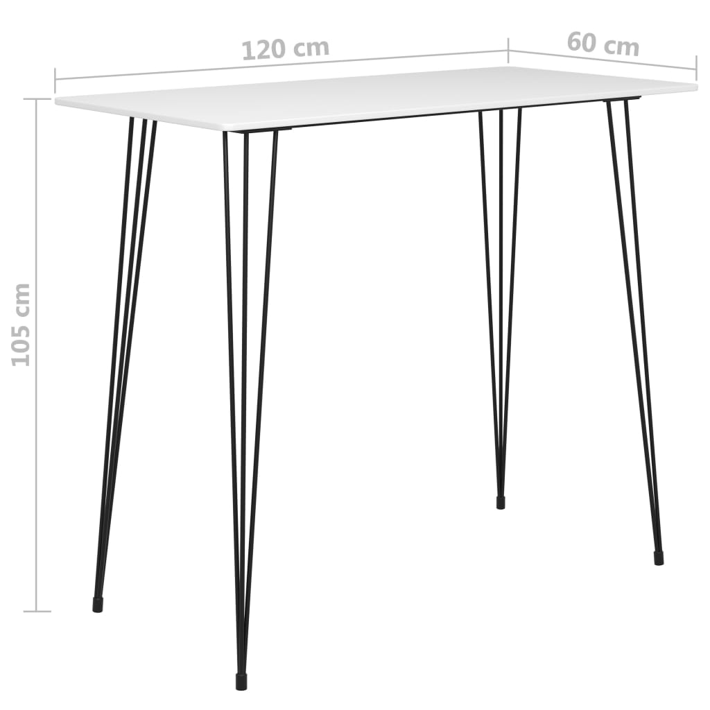 Mesa de bar 120x60x105 cm branco
