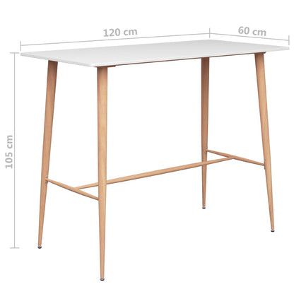 Mesa de bar 120x60x105 cm branco