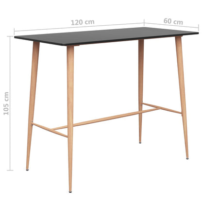 Mesa de bar 120x60x105 cm preto
