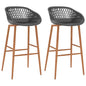 Cadeiras de bar 2 pcs cinzento