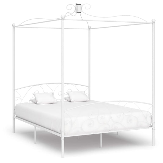 Estrutura de cama dossel 160x200 cm metal branco