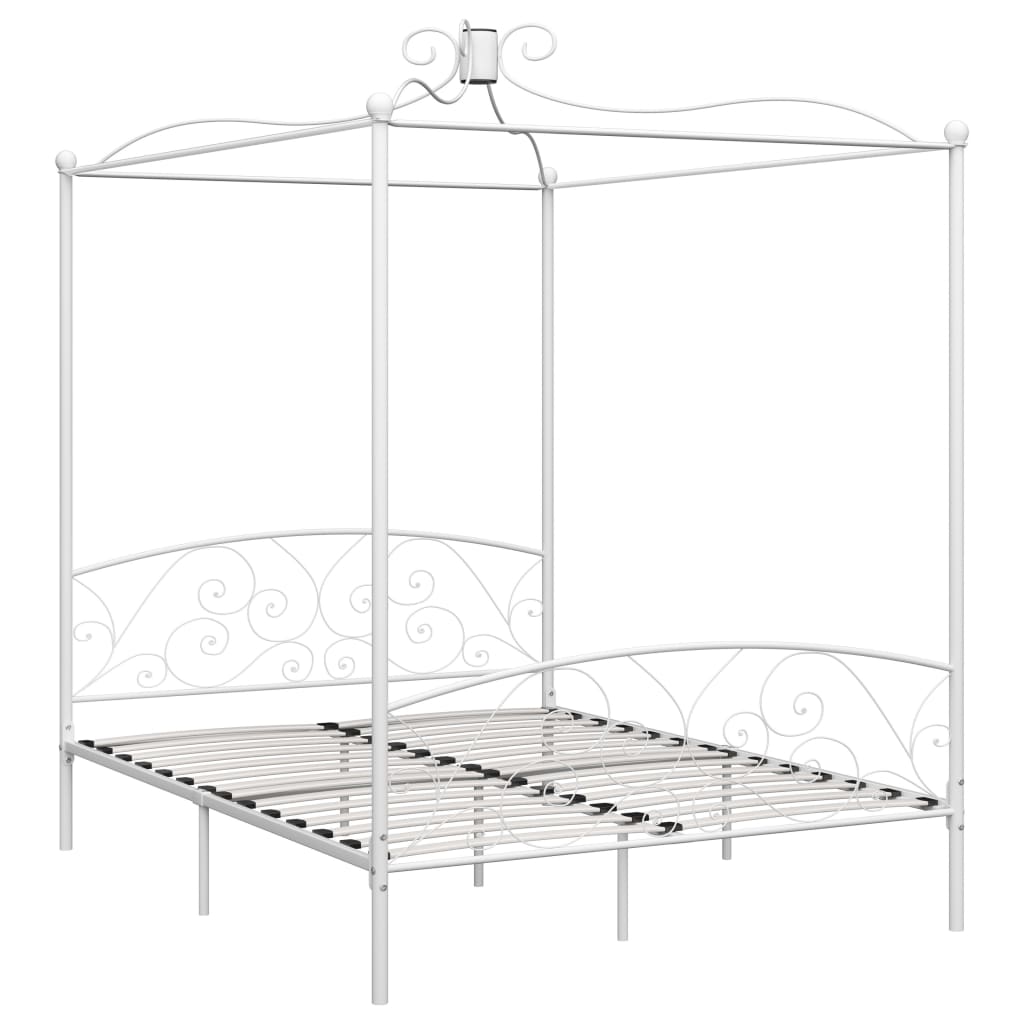 Estrutura de cama dossel 160x200 cm metal branco