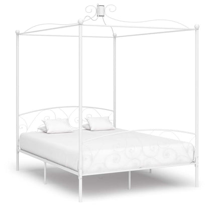 Estrutura de cama com dossel metal 180x200 cm branco