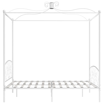 Estrutura de cama com dossel metal 180x200 cm branco