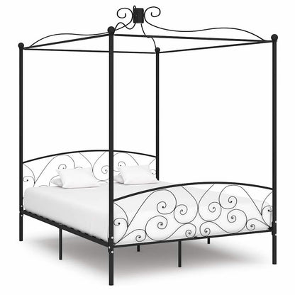 Estrutura de cama dossel 180x200 cm metal preto