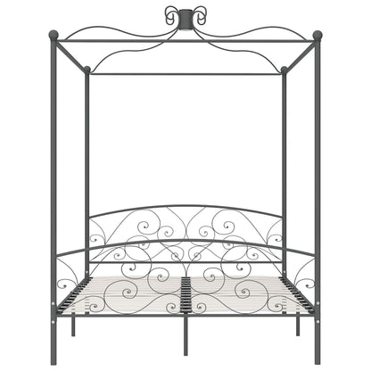 Estrutura de cama com dossel 180x200 cm metal cinzento