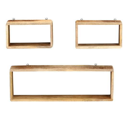 3 pcs conjunto de prateleiras de parede cubos mangueira maciça
