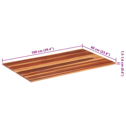 Tampo de mesa madeira de acácia maciça 15-16 mm 60x100 cm