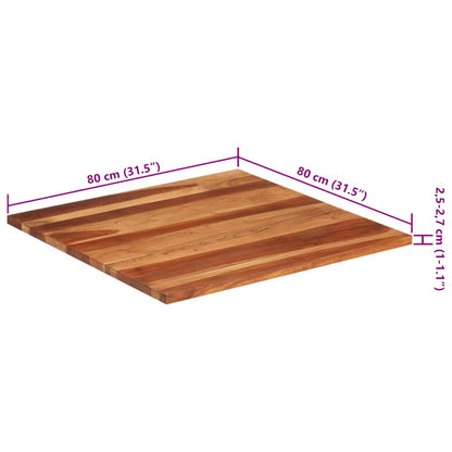 Tampo de mesa madeira de acácia maciça 25-27 mm 80x80 cm