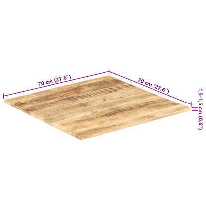 Tampo de mesa madeira de mangueira maciça 15-16 mm 70x70 cm