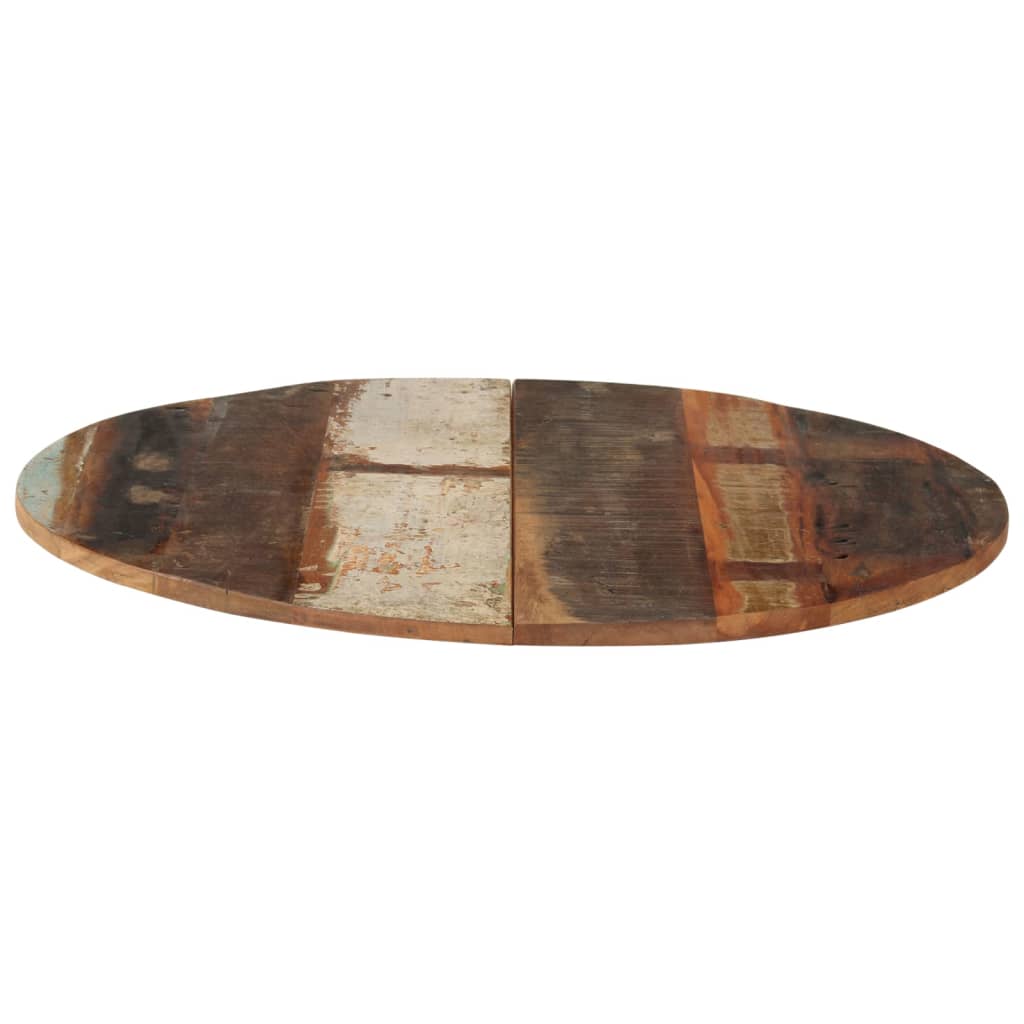 Tampo de mesa redondo 70 cm 15-16 mm madeira recuperada maciça