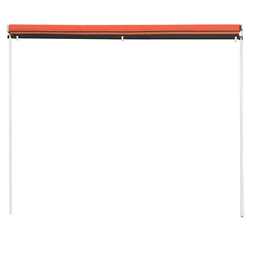 Toldo retrátil 150x150 cm laranja e castanho